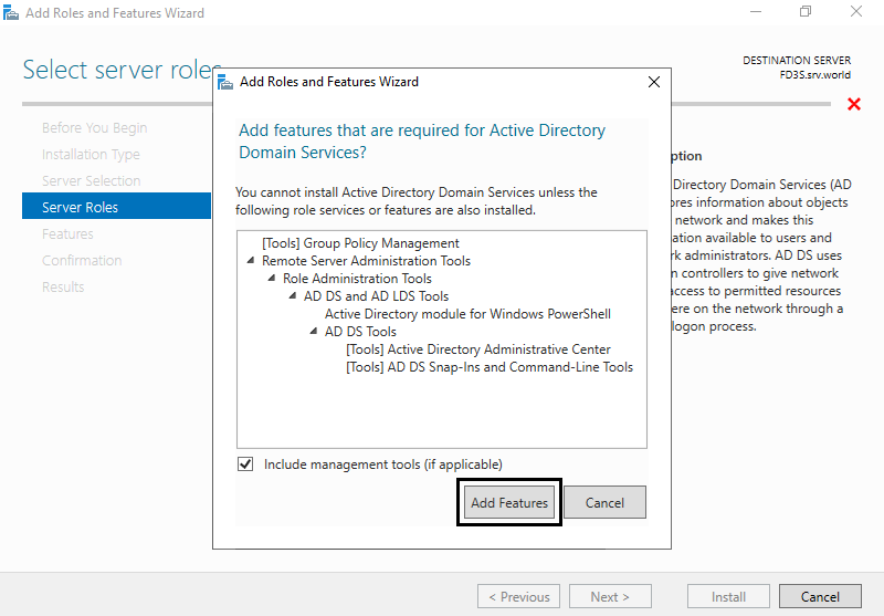 install Active Directory Domain 