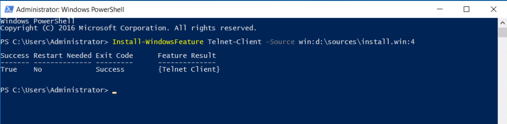install Telnet Client on Windows