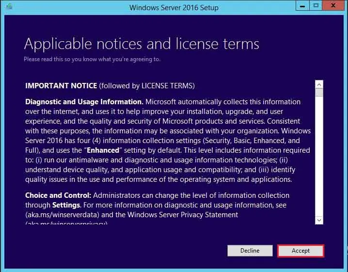 Windows Server 2012R2 to Windows Server 2016