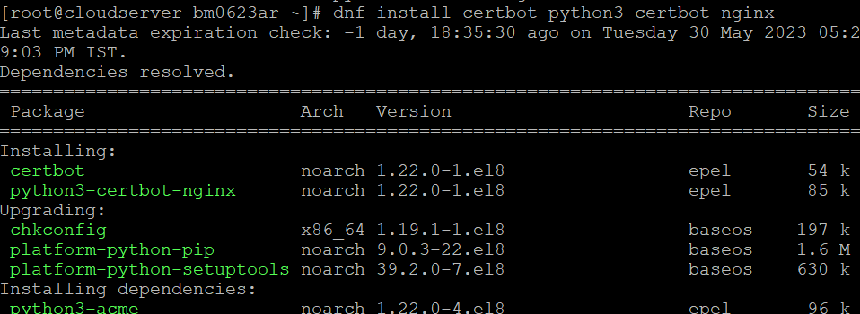 How to install Certbot on AlmaLinux