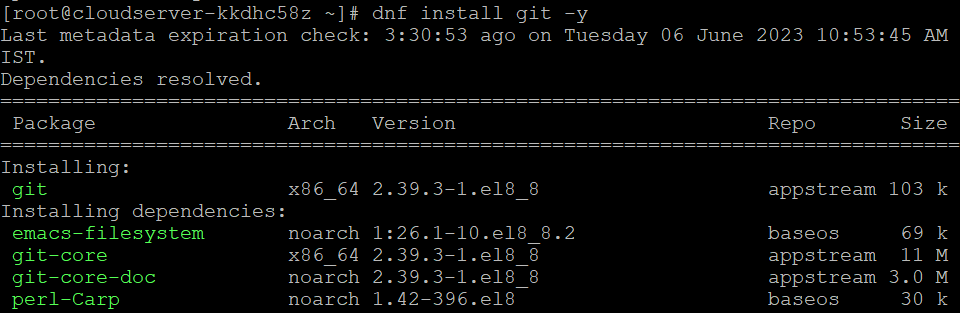 How to install Git on AlmaLinux 8