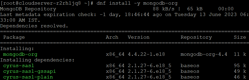 How to install MongoDB on AlmaLinux 8