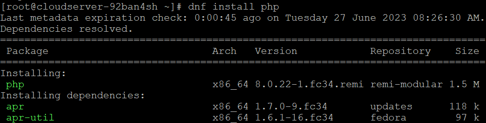 How to install PHP 8 on Fedora 38