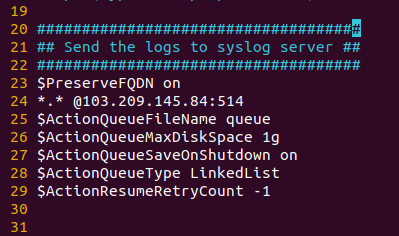 Client rsyslog configuration
