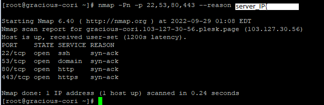 Troubleshoot with nmap in centos
