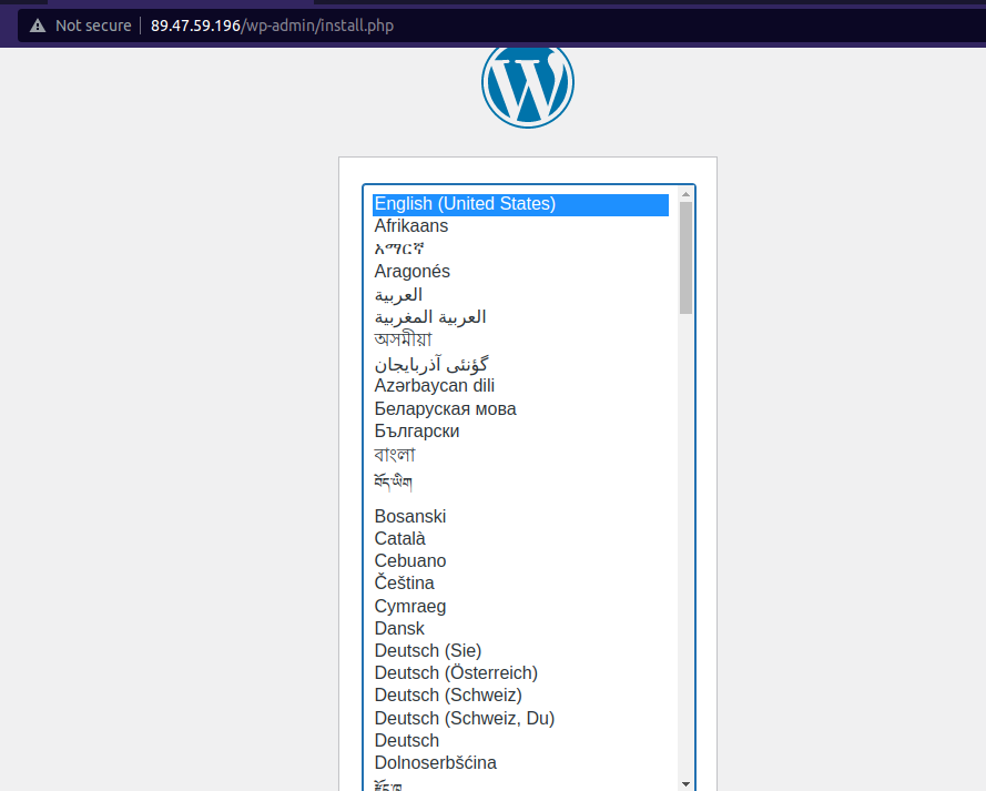 select language of wordpress