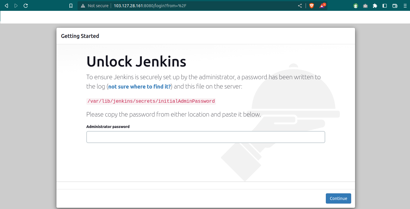Homepage of Jenkins
