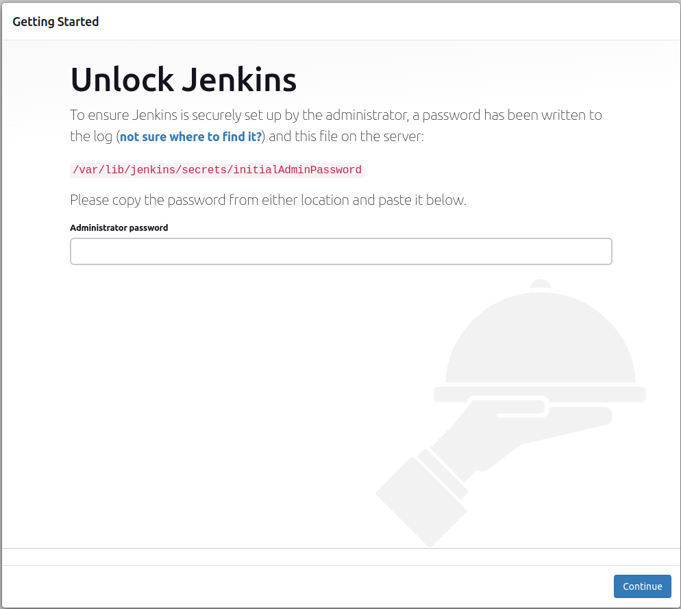 Homepage of Jenkins after installation