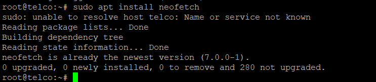 installing neofetch package