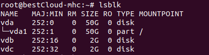 Output of lsblk command