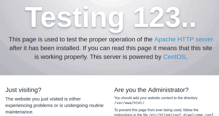 Apache testing page
