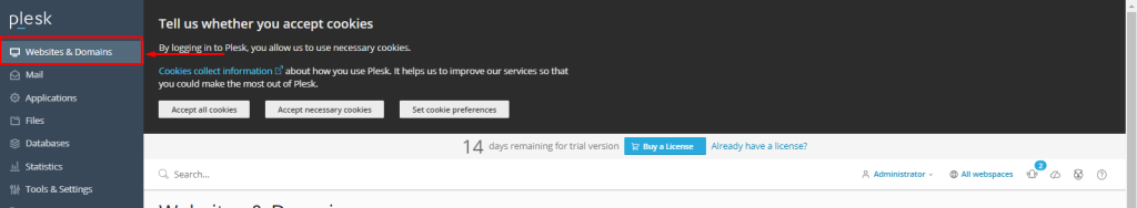 change the PHP version on Plesk
