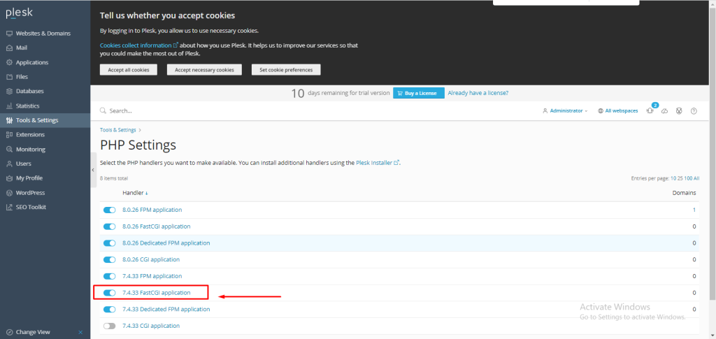 enable IonCube Loader in Plesk