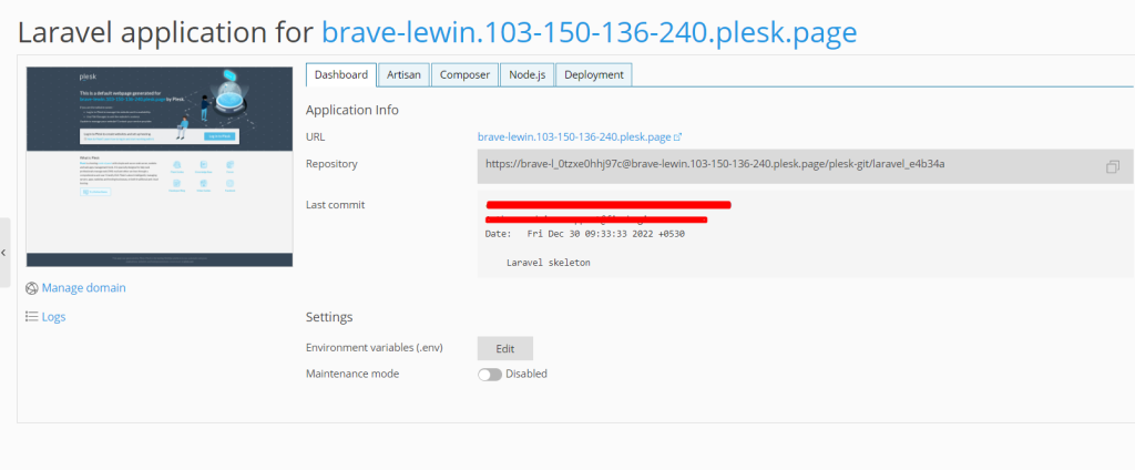 laravel application