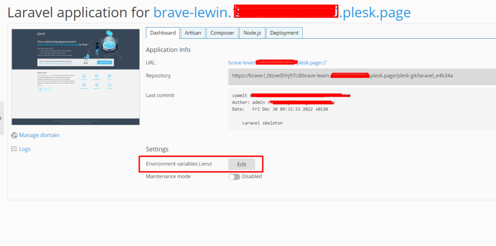 laravel application for site