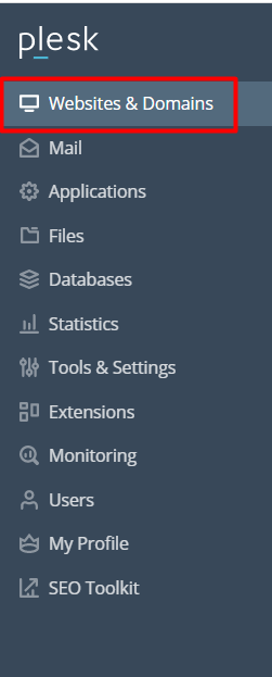 plesk home page