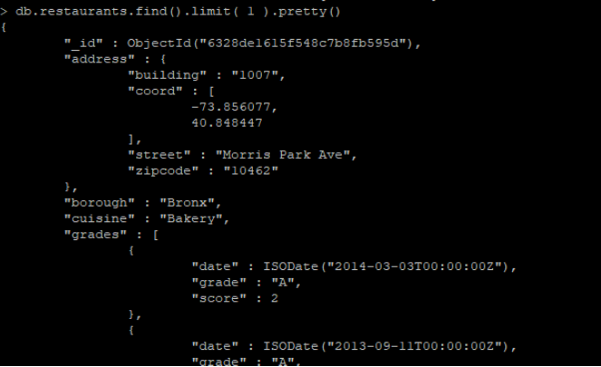 command output MongoDB on CentOS
