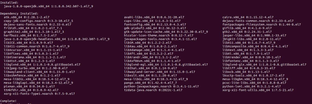 Installed java on Fedora server