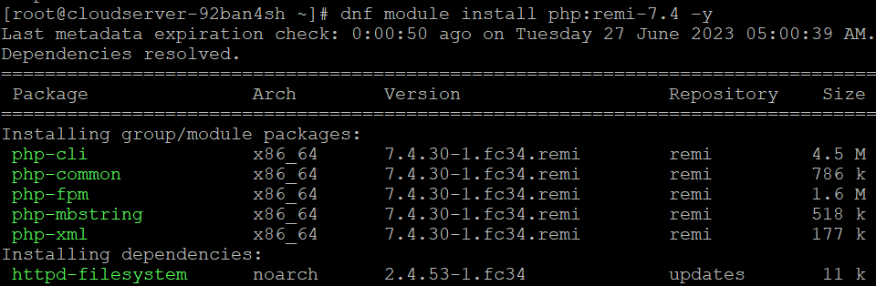 How to install PHP 7.4 on Fedora 34