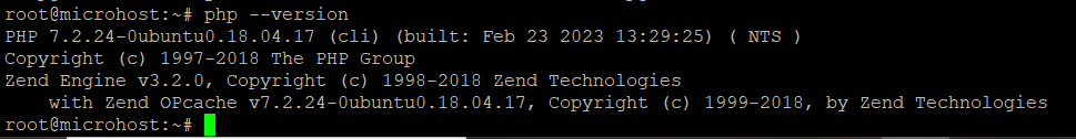 checking the version of php