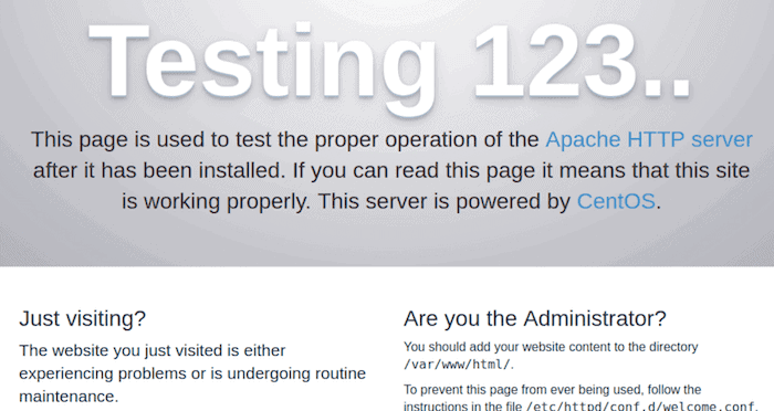 Apache testing page
