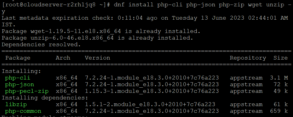 install Composer on Almalinux 8