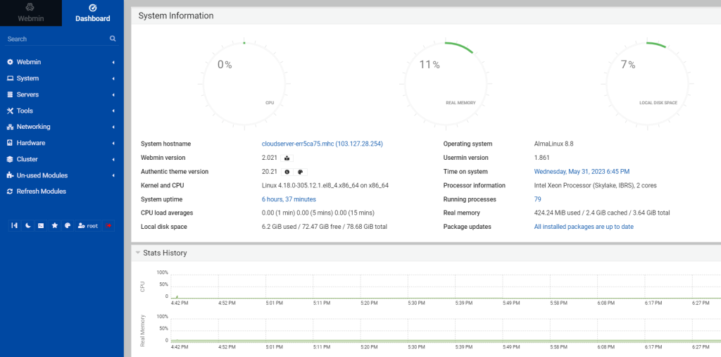 How to install Webmin on AlmaLinux 8