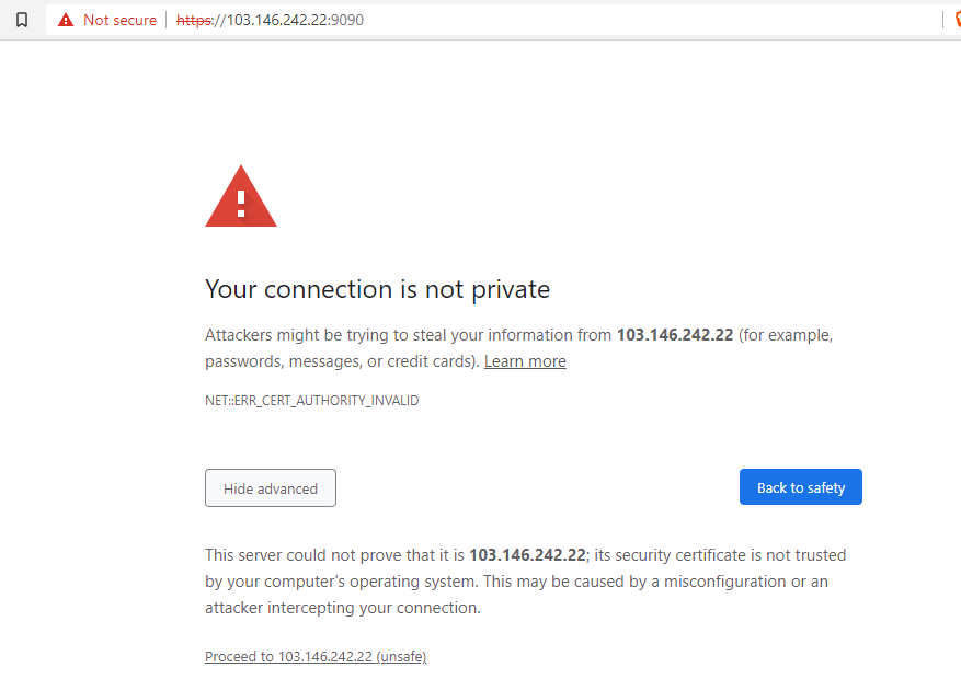 Warning page 