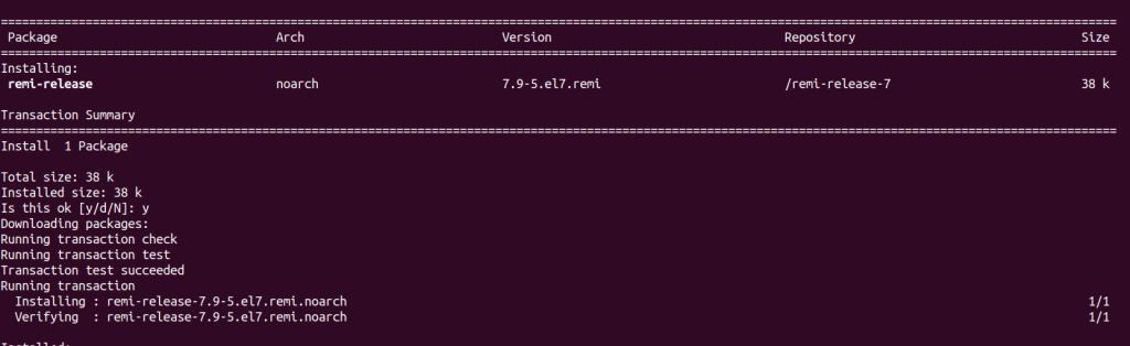 Install remi repo to install php