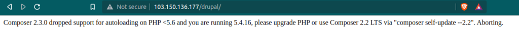 Error of having lower version than php 5.6