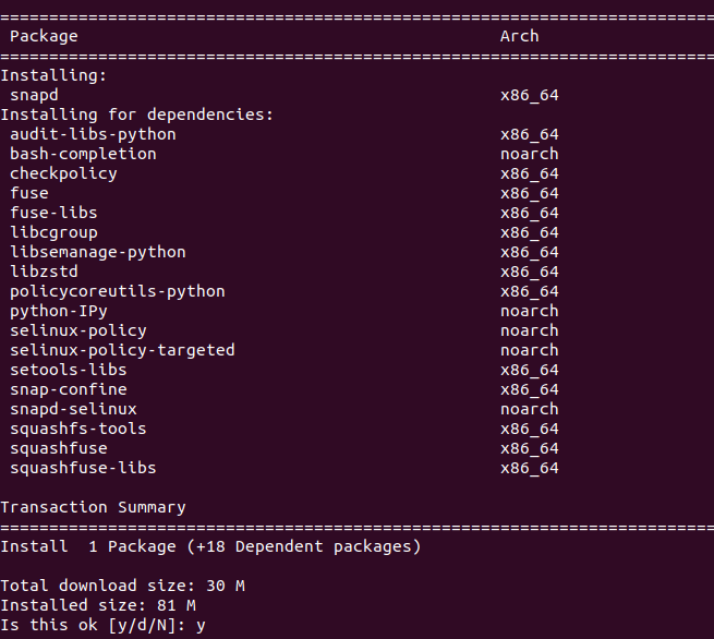 Install the Snap on Centos