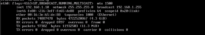 output of the command