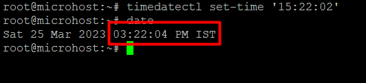 change the timezone