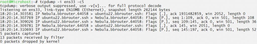 analyse packet on specific port