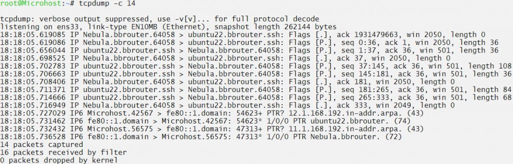 capture only 14 packets
