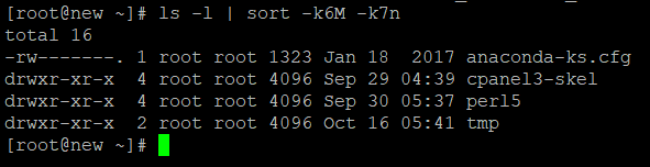 Sorting ls -l output by date