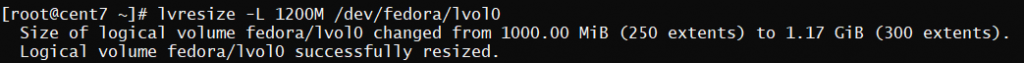 resize the LVM size using lvresize