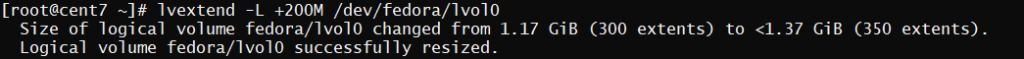 extend the logical volume