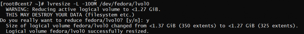 Decrease the Logical volume size