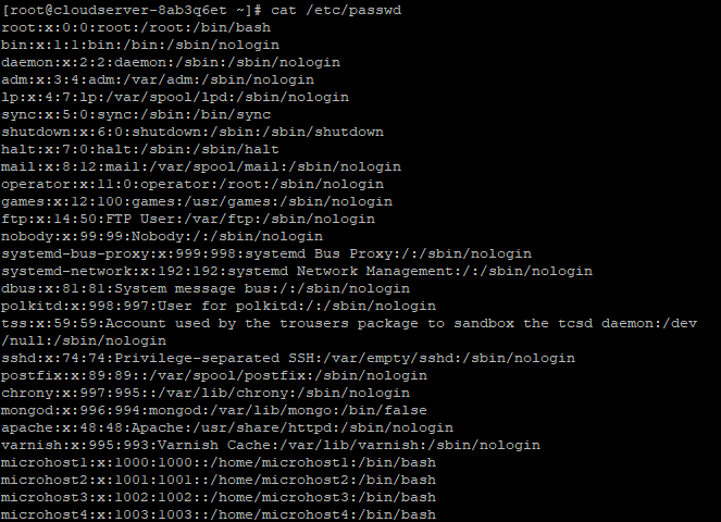 command output