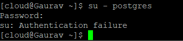 su - postgres = output