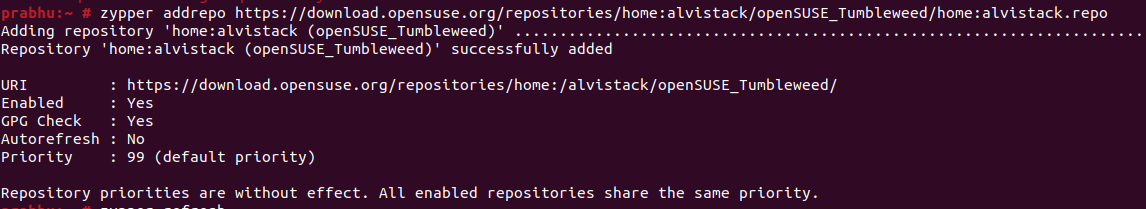 Add the repositories on server