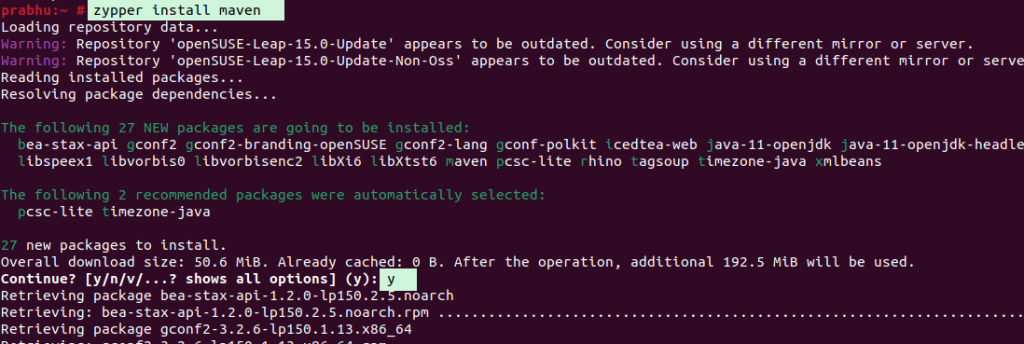 Install the maven on opensuse