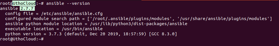 Check the installed version of Ansible