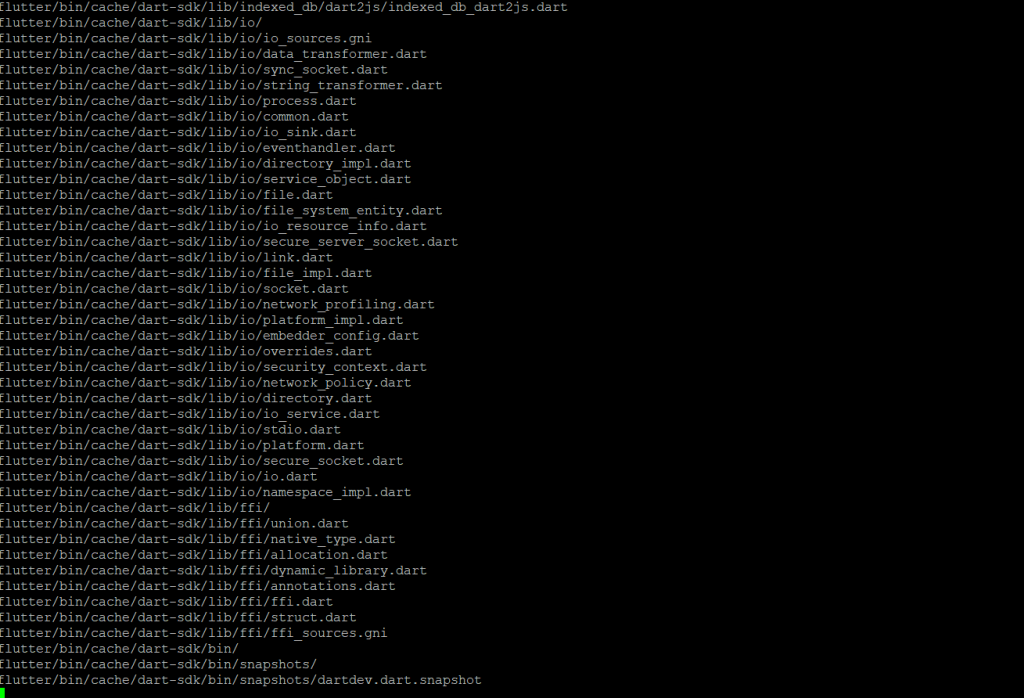 Install Flutter on Ubuntu - output