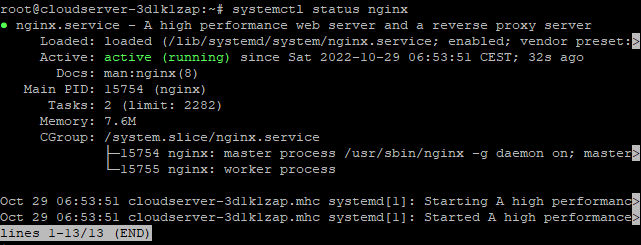 command output