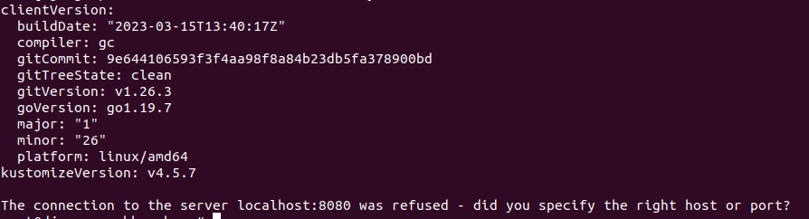 Installed version of kubectl