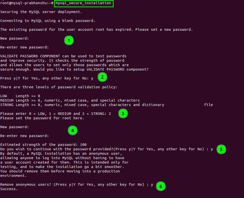 Installation of mysql