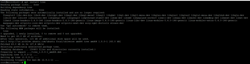 installing tree command