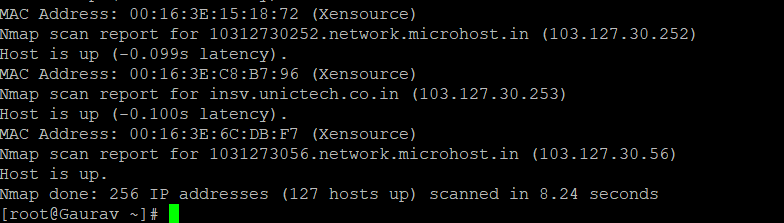Determine All IP Addresses of Live Hosts Connected to the Network in Linux